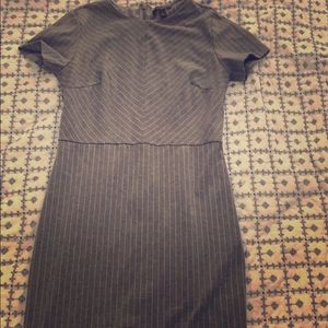 Striped grey work dress